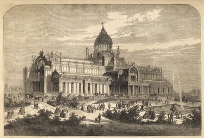 Palác průmyslu v Amsterdamu v roce 1864 (zničen požárem v roce 1929) - Nizozemsko, Amsterdam. Palác průmyslu od Unknown artist