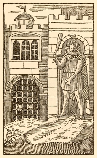 Poutníci nyní, aby uspokojili tělo z Poutníci postupují z tohoto světa, k tomu, co má přijít John Bunyan (1628-1688) Christian a Hopeful usnou a jsou zajati obrem o od Unknown