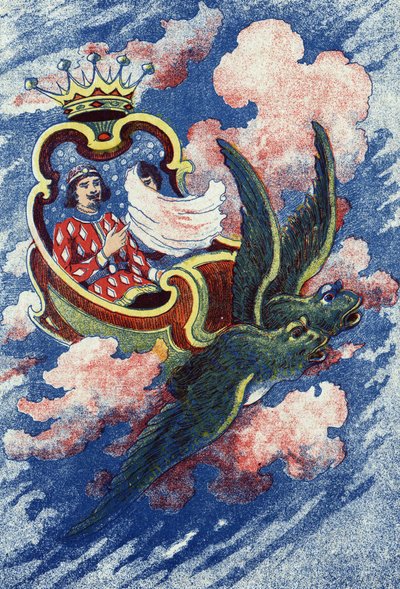Princ a Truitonne jdou do Fee Soussio. Anonymní ilustrace k pohádce „L