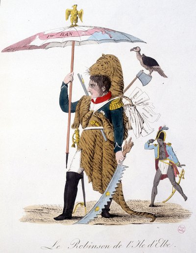 Robinson z ostrova Elba - v „“ Napoleon 1., karikatury, sbírka figurín“, c. 1814 od Unknown artist