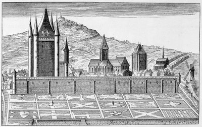 Věž chrámu, z tisku topografie Paříže - rytina od Unknown artist