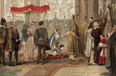 Abjurace francouzského krále Jindřicha IV. v Saint Denis 25. července od Unknown artist