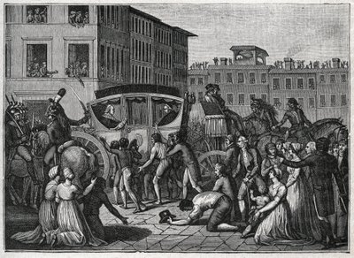 Příjezd papeže Pia VI. (Giovanni Angelo Braschi dit Pius VI., PIO 1717-1799) do Grenoblu v roce 1799. Rytina z roku 1800. od Unknown artist