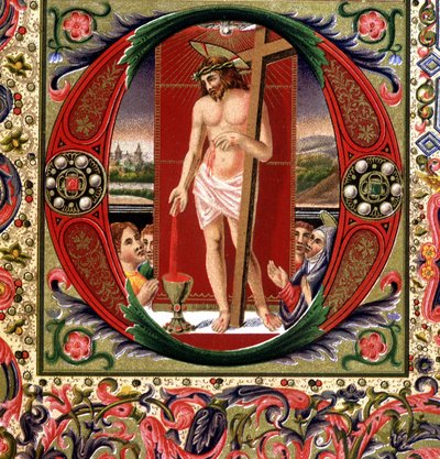 Krev Ježíše Krista. Chromolitografie 19. století. od Unknown artist