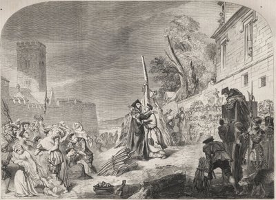 Upálení biskupů Nicholase Ridleyho a Hugha Latimera na hranici poblíž bran Balliol College, Oxford, Anglie od Unknown artist