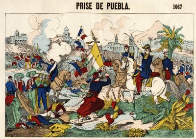 Dobytí Puebla 17. května od Unknown artist