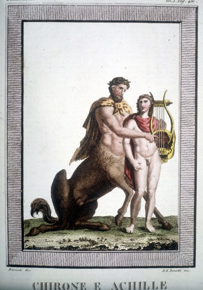 Kentaur Chiron a Achilles - v mytologickém slovníku od Unknown artist
