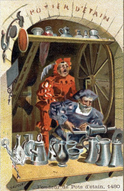 Řemeslo huť na plechové nádoby v roce 1480. od Unknown artist