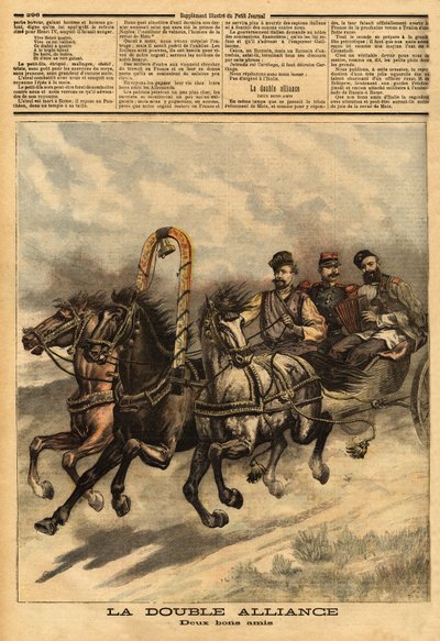 Dvojité spojenectví mezi Ruskem Alexandra III. (1815-1894) a Francií. Rytina v „“ Le petit journal“ 16/10/1893. Selva sbírka. od Unknown artist
