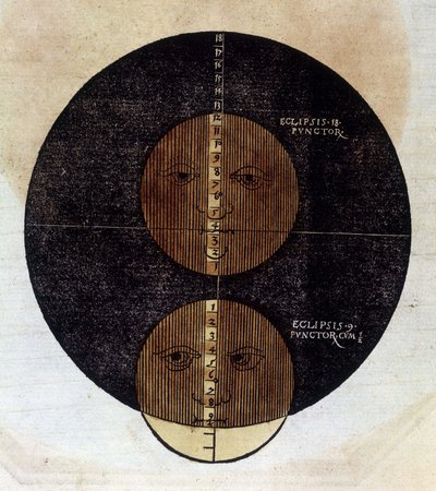 Zatmění Měsíce - v „Astronomicon caesarum“, zpracované od 16. století. od Unknown artist