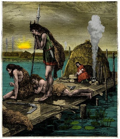 První Pařížané nebo obyvatelé Lutece, Rytina 19. století od Unknown artist