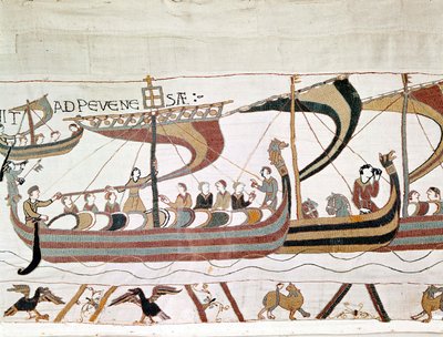 Flotila Viléma I. Dobyvatele (1027 - 1087) na cestě do Anglie - tapisérie z Bayeux, známá jako výšivka královny Mathildy od Unknown artist