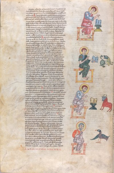 Čtyři evangelisté se svými symboly: Matouš, Lukáš, Marek, Jan od Unknown artist