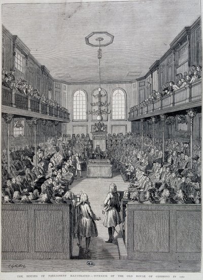 Interiér londýnské Dolní sněmovny v roce 1760 od Unknown artist