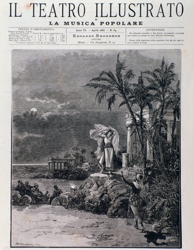 Poslední scéna The Pearl Fishermen, I. dějství, opera Georgese Bizeta od Unknown artist