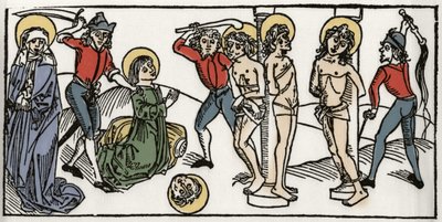 Umučení svatého Felicita a jeho sedmi synů z Říma Rytina z „Leben der Heiligen - sommerteil“ (Kniha světce) od Jacoba (Jakuba) z Voragine (1228-1298). Lubeck 1488. od Unknown artist