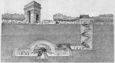 Stanice metra "Etoile"" v Paříži. Rytina z roku 1895. od Unknown artist