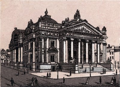 Nová burza v Bruselu v Belgii v „Svět ilustruje 168 pohledů““ Nedatováno (konec 19. století) od Unknown artist