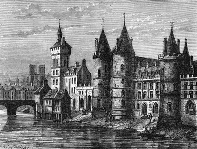 Palác města v Paříži ve středověku - v „Histoire de France““ od Henriho Martina, sd. 19. století od Unknown artist