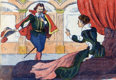 Princezna se probouzí. Ilustrace k „La belle au bois dormant“, příběh Charlese Perraulta (1628-1703), francouzského spisovatele. Anonymní ilustrace. Snímky Marcel Vagne, Jarville Nancy, nedatováno (konec 19. století). od Unknown artist