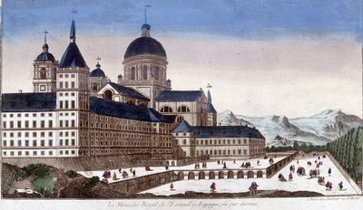 Královský klášter escurial (Escorial) ve Španělsku, při pohledu zezadu. od Unknown artist