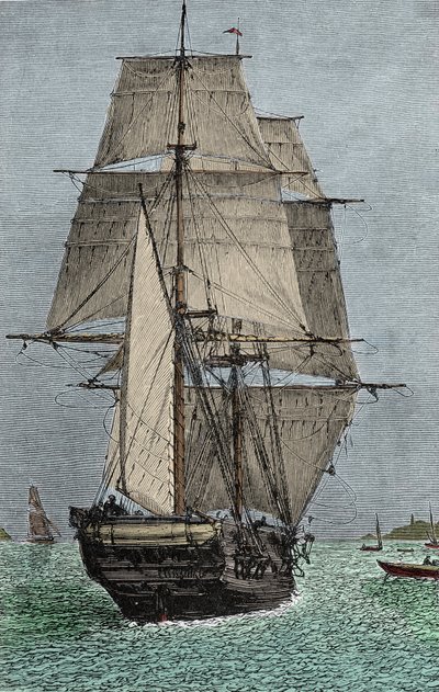 Loď „Beagle“ (expedice, které se Darwin účastnil jako přírodovědec od Unknown artist