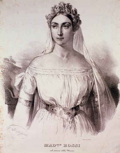 Zpěvačka Mademoiselle Rossi v opeře La Norma od Unknown artist