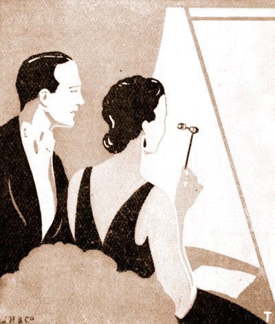 Divadelní publikum-elegantní pár na divadelním představení od Unknown artist