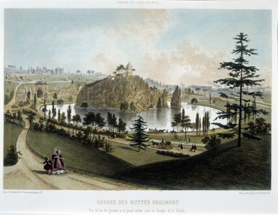 Proměny Paříže za Druhého císařství, Haussmann Paris. Zahrada Buttes Chaumont od Unknown artist