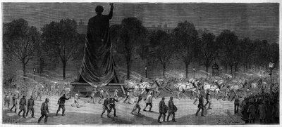 Překlad sochy Republique (Marianne v bronzu, 9,50 m vysoká), z dílen pana Thiebauta na Place de la Republique v Paříži v roce 1883 od Unknown artist