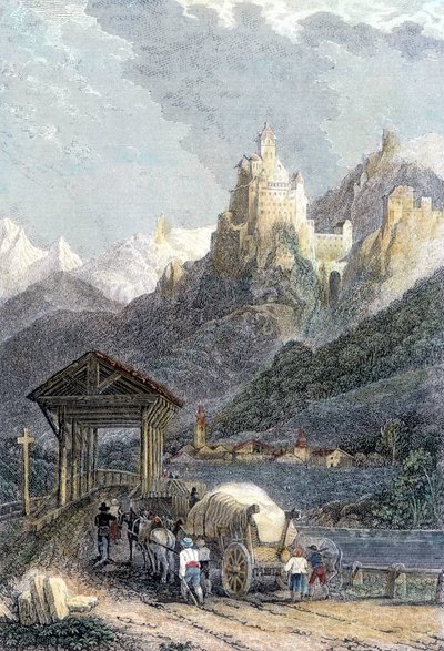 Hrad Trostburg v Tyrolsku. od Unknown artist