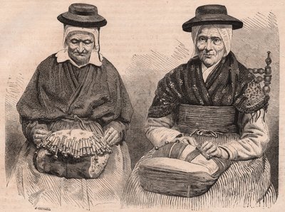 Dva výrobci paličkovaných krajek v Puy-en-Velay (Haute-Loire) Auvergne, Francie od Unknown