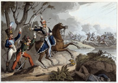 Dva francouzští důstojníci zajati v bitvě u Albuery - v „Historických, vojenských a námořních anekdotách...“ od Edwarda Orna od Unknown artist