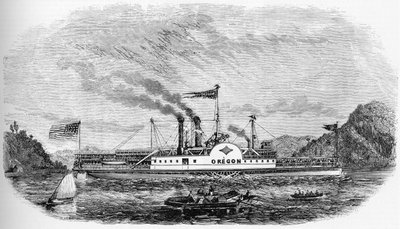 Historie USA: Parník - Oregon (rytina) od Unknown artist