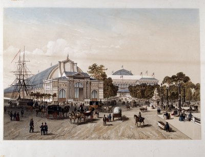 Univerzální výstava 1855: Průmyslový palác - Litografie od Unknown artist