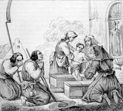Vendean mores - svatý z fontány. od Unknown artist
