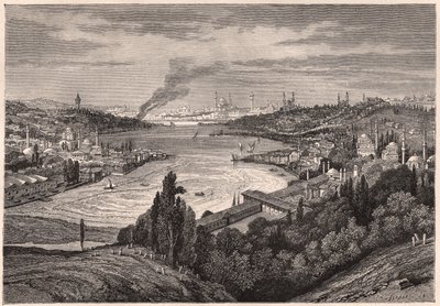 Pohled na Konstantinopol, nyní Istanbul, a Zlatý roh během XIX století od Unknown