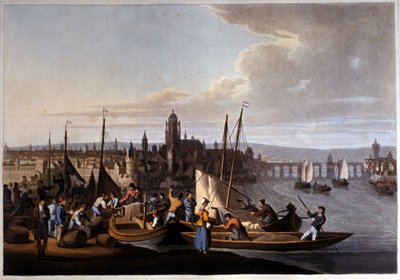 Pohled na Frankfurt nad Mohanem v Německu. 19. století. od Unknown artist