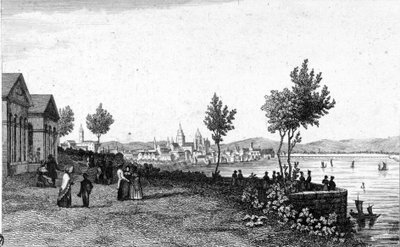 Pohled na Mohuč v Německu a Rýn kolem roku 1830. od Unknown artist