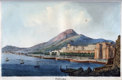 Pohled na Palermo v 19. století – rytina z „“ Use and Customs of All Peoples of the Universe. Tedy Dějiny vlády, zákonů, milicí, náboženství všech národů od nejvzdálenějších dob až po současnost „1856 od Unknown artist