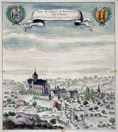 Pohled na Sully Abbey, Touraine od Unknown artist