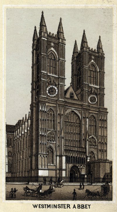 Pohled na Westminster Abbey, Londýn, Anglie. od Unknown artist