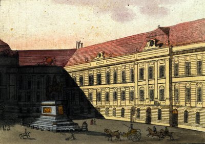 Pohled na náměstí Josephplatz (Joseph platz) ve Vídni, Rakousko Rytina z roku 1820 od Unknown artist