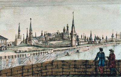 Pohled na Kreml v Moskvě, z "Cestování" od Edouarda de Montule od Unknown artist