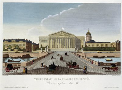 Pohled na palác Poslanecké sněmovny - v „Pohledech na Paříž““ od Courvoisiera od Unknown artist