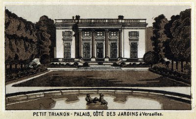 Pohled na Peer Trianon v zahradách Versailles. od Unknown artist