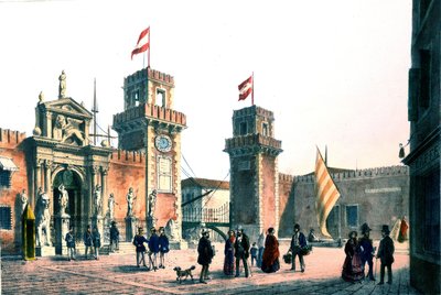 Pohled na Benátský arzenál v 19. století. od Unknown artist