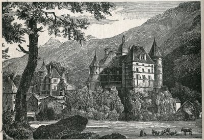 Pohled na hrad Vizille v Isere. od Unknown artist