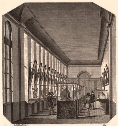 Pohled do interiéru Velké galerie na Královské konzervatoři umění a řemesel, Paříž, Francie od Unknown