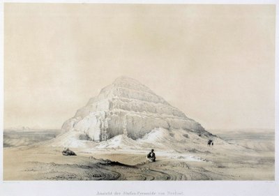 Pohled na pyramidu Sakkarah (Sakkarah). Egypt. Ilustrace 19. století Paříž, vysoká škola Francie od Unknown artist